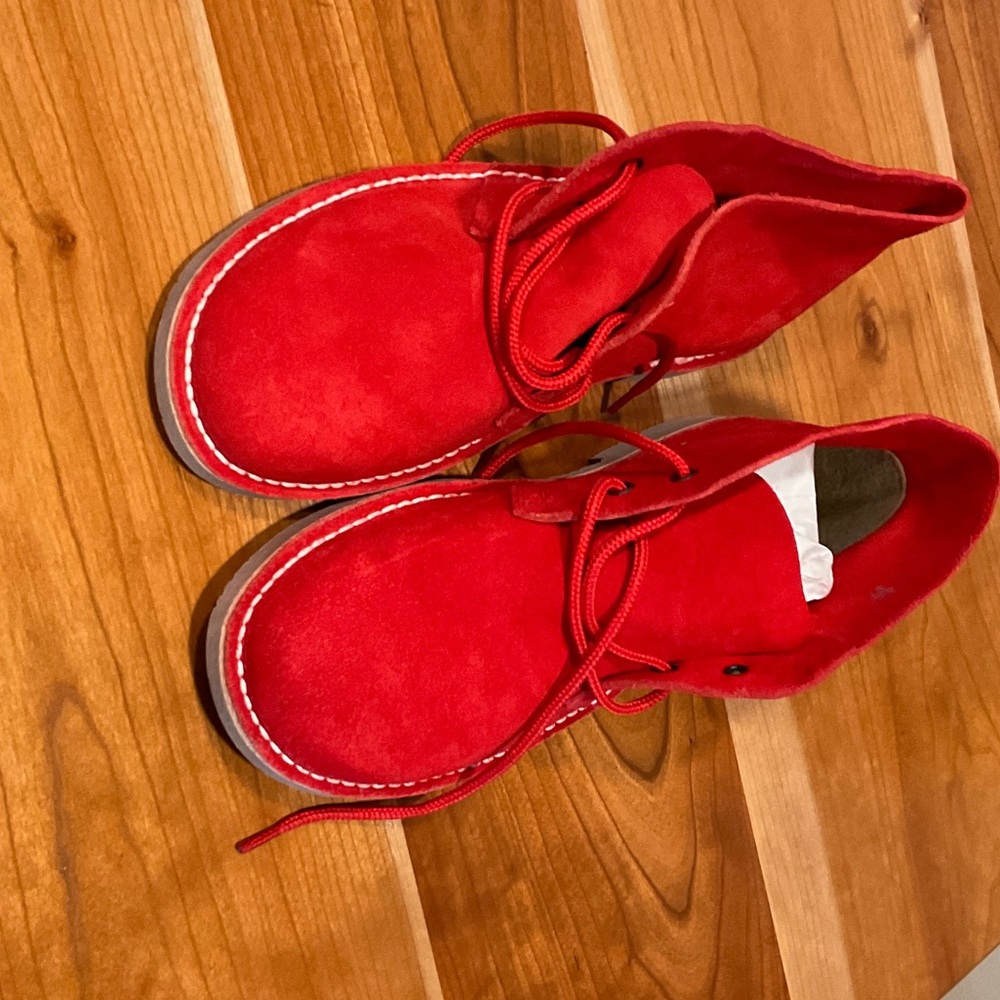Brand new, never worn vibrant Red Suede Boots